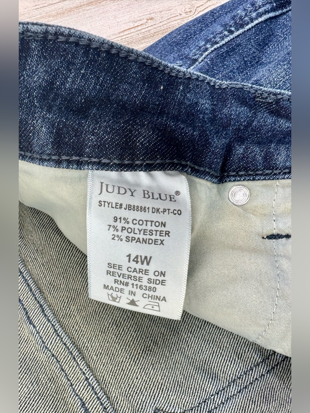 Judy Blue Jeans Womens 14W Petite Blue High Rise Straight Fit - Picture 5 of 11